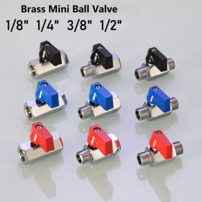 BSP Mini Lever Ball Valve- Female x Female; Male x Male 3/8" 1/2" 1/4" 1/8"  - Image 1 of 4