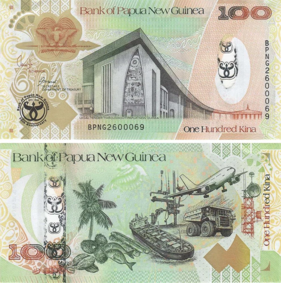 Papua New Guinea 100 kina 2005-2014 Polymer UNC (P33) - Image 1 of 1