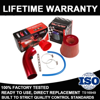 Tubo Rojo Diámetro 3 Abrazadera de Filtro de Admisión de Aire Frío Accesorios Kit de Admisión de Aire Coche Foto 1 de 4