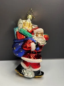 2010 MACY'S Christoper Radko 34TH STREET SANTA NYC Glass Ornament 3012437 EUC - Picture 1 of 3