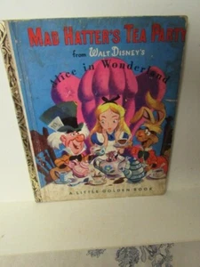 Vintage 1951 libro "Mad Hatters Tea Party da Alice nel Paese delle Meraviglie di Walt Disney" - Foto 1 di 8
