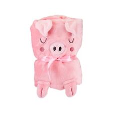 Sass & Belle Oink Pig Soft Fleece Baby Blanket Pink Nursery Child Kids Room New
