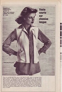 PATRON DE COUTURE Veste Courte sur Chemise Longue taille 40 à 44 - Picture 1 of 1