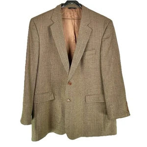 Blazer Brooks Brothers Para Hombre 48L Marrón Dorado Pata de Gallo Lana Seda Alpaca De Colección - Imagen 1 de 16