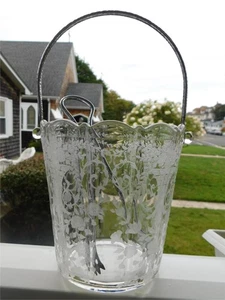 CAMBRIDGE PORTIA ICE BUCKET WITH ORIGINAL TONGS - Picture 1 of 5