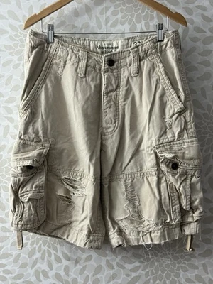 Vintage 90s Y2K Abercrombie AF Men’s 32 Distressed Khaki Cargo Shorts - Image 1 of 4