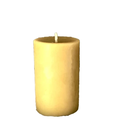 Handmade 100% Pure Beeswax Pillar Candle 2" x 3" 100% Cotton Wick - Image 1 of 4