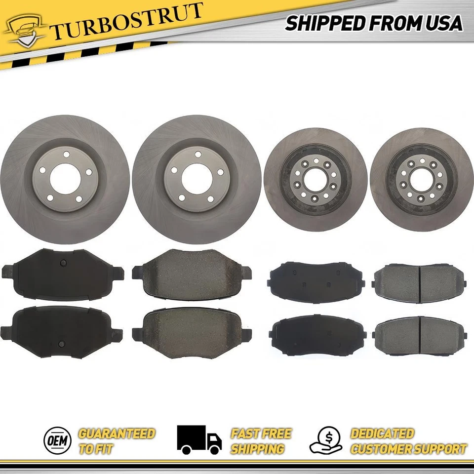 Front & Rear OE Brake Rotors Brake Pads Kit for 2011-2014 Ford Edge 3.5L - Image 1 of 2
