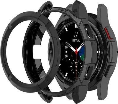 TENCLOUD Case Compatible with Samsung Galaxy Watch 4 Classic 42mm 46mm Case Frame PC Prot