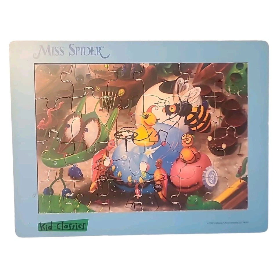 Quebra-cabeça bandeja de madeira vintage 1997 Miss Spider Kid Classics Callaway & Kirk - Imagem 1 de 2