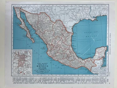 Mapa de Yucatán México 11x14 1947 MCM color, reverso Centroamérica Foto 1 de 2