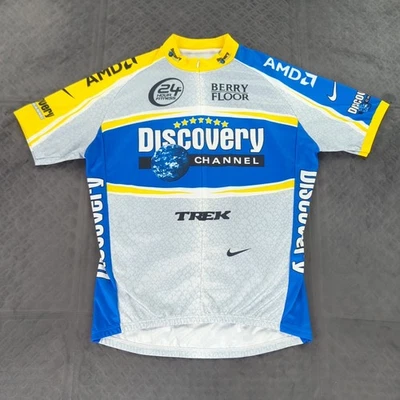 Camiseta deportiva Nike Dri Fit Discovery Channel Pro equipo de ciclismo cremallera manga corta para hombre XL Foto 1 de 4