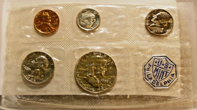 1955 US Mint Silver Proof Set 5 Coins in Original Flat Pack Envelope - Image 1 of 4