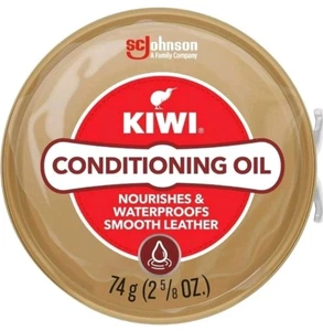 Kiwi Shoe Conditioning Oil 2.6oz Leather Care Boots Furniture Jacket Cleaner Tin - Picture 1 of 3