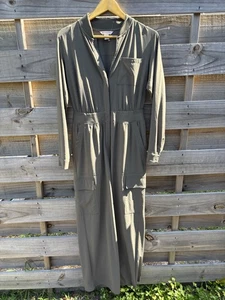 Athleta Brooklyn Long Sleeve Jumpsuit Olive Green Women's Size 4 - Picture 1 of 5