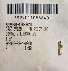 Electrical Contact PN 75187-003, Crimp Type, NSN 5999-01-108-3640, NOS. - Picture 1 of 3