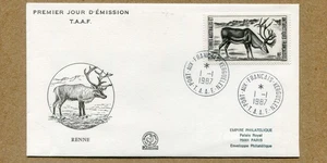 FRENCH ANTARCTIC, 2.50f. REINDEER. 1987 FDC - Picture 1 of 2