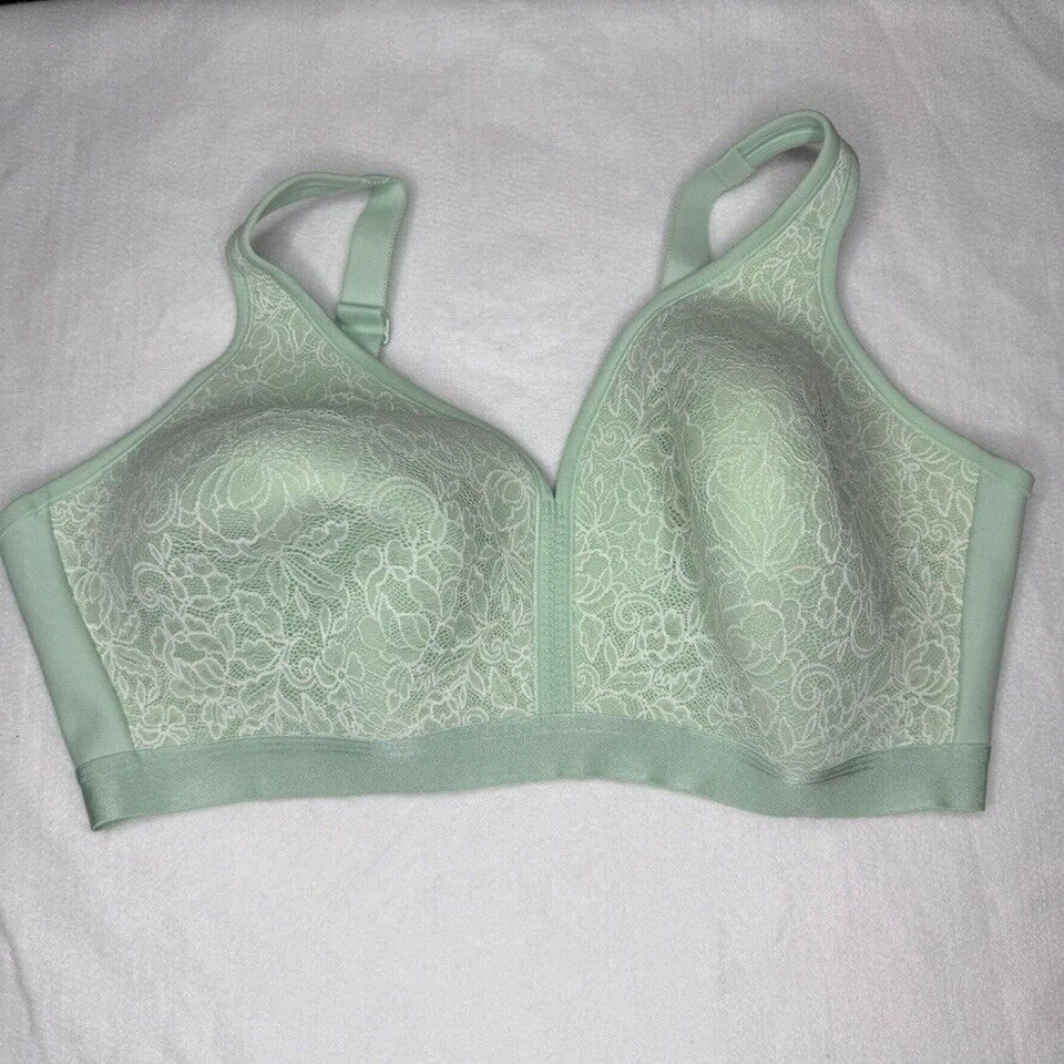 Sujetador Cacique 44DDD Verde Menta Encaje Cobertura Completa Talla Grande Floral Sin Alambres Foto 1 de 4