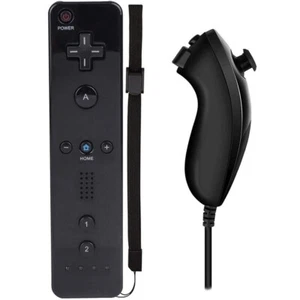 Black Remote Wiimote Nunchuck Controller Set Combo for Nintendo Wii Game - Picture 1 of 6
