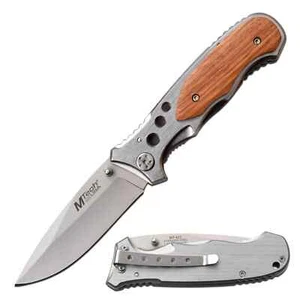 Mtech USA Wood Handle Sharp Pocket Knife EDC - Versatile Personal Knife - Picture 1 of 4