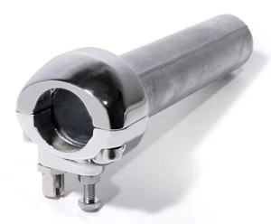 Gasgriff Gaszug Klemme Führung Aufnahme Chrom für 1" Lenker Harley Davidson etc. - Bild 1 von 2