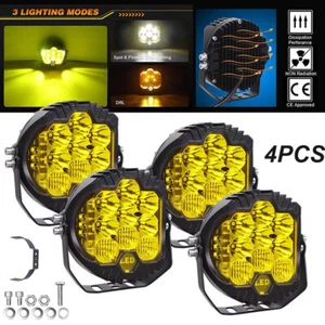4X 7inch LED Work Light Car Pods Spot Flood Combo Offroad Driving Fog Lamp Amber - Picture 1 of 12