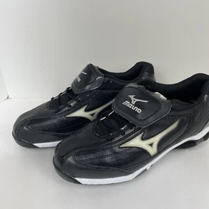 Mizuno Mens Size 13 - with 9 Spikes Baseball Cleats Black White NIB - Picture 1 of 11