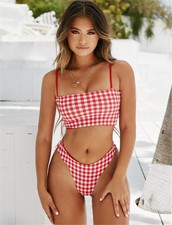 checkerboard bathing suit