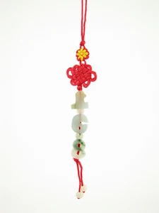 Chinese Natural Variegated Jade Hanging Charm Amulet Feng Shui - 168 Luck #891 - Picture 1 of 2