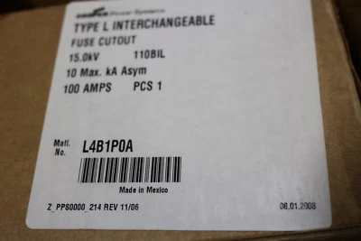 NEW COOPER Eaton L4B1P0A Type L Cutout 15.0KV