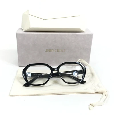 Monturas para gafas Jimmy Choo JC3013U 5000 negro hexagonal borde completo 53-16-140 Foto 1 de 4