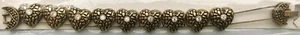 Rhinestone Heart Slide Charm Bracelet VTG Gold Tone 9 Slider Heart Charms NOS - Picture 1 of 2