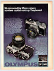1979 OLYMPUS 35 mm APPAREIL PHOTO vintage 8"X11" magazine publicitaire années 1970 HCF23