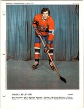 1972-73 Dimanche / Derniere Heure Photos Chuck Lefley #NNO Montreal Canadiens
