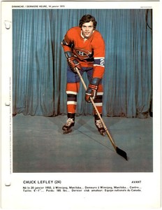 1972-73 Dimanche / Derniere Heure Photos Chuck Lefley #NNO Montreal Canadiens