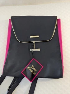Juicy Couture Pink & Black Backpack Book Bag NWT - Picture 1 of 5