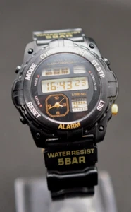 Citizen Free Way Digi Ana  Gold Tone Accent 80s from Japan (No  USA Shipping) - Picture 1 of 22