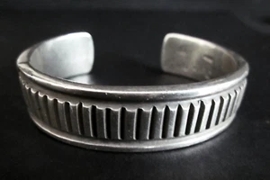 Darin Bill Navajo Heavy 93 g. Sterling Silver Men's Cuff Bracelet 8.25” - Picture 1 of 7