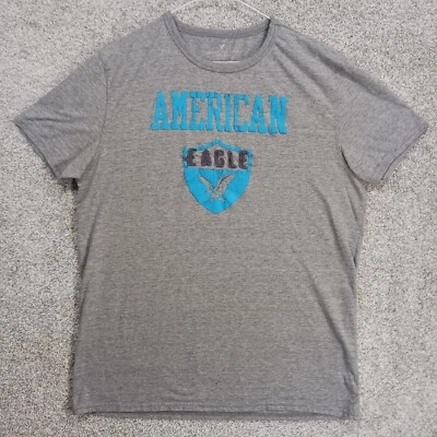 Camisa de manga corta American Eagle Top para mujer L gris jaspeado Foto 1 de 4