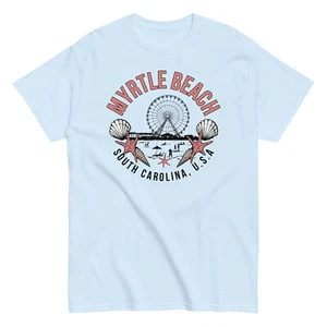 Myrtle Beach South Carolina Cotton T-Shirt Summer Family Vacation Trip Tee - Picture 1 of 13