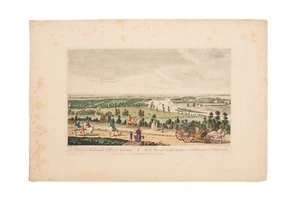 Hand Colored Engraving Print a View from Richmond Hill up the River London 1794 - Picture 1 of 12