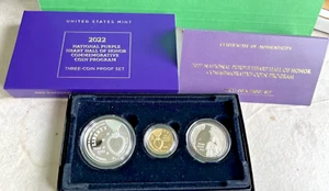 2022 National Purple Heart Hall of Honor 3 Coin Set-$5 Gold $1 Silver & Half OGP - Picture 1 of 2