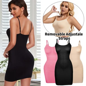 Women's Full Slips Under Dress Tummy Control Slimming Body Shaper Cami Slip US - Picture 1 of 33