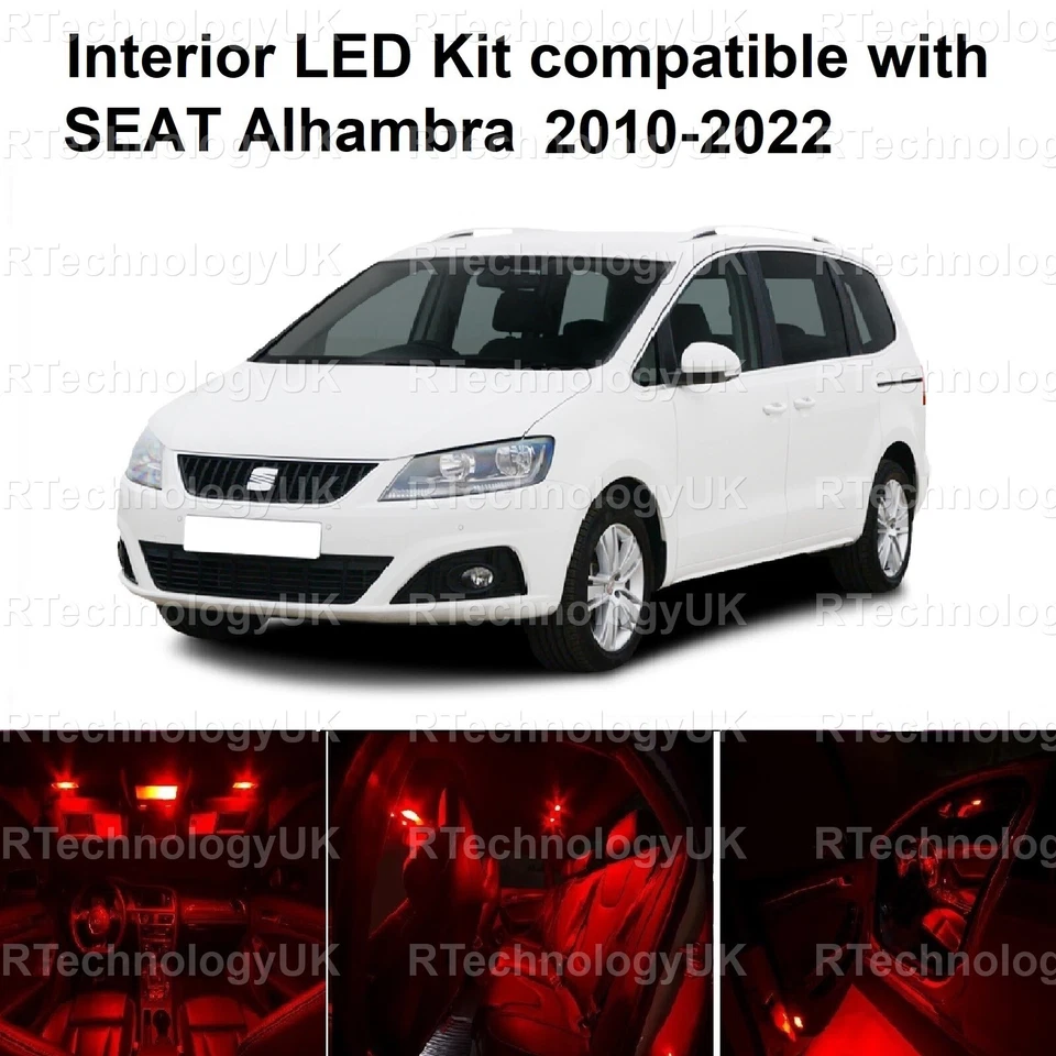 PREMIUM INTERIOR RED LED LIGHT KIT compatible with SEAT ALHAMBRA 7N 2010-2022 - Image 1 of 1