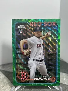 2024 Topps Chrome Logofractor Chris Murphy #47 RC Green Pulsar #/99 Red Sox SSP - Picture 1 of 3