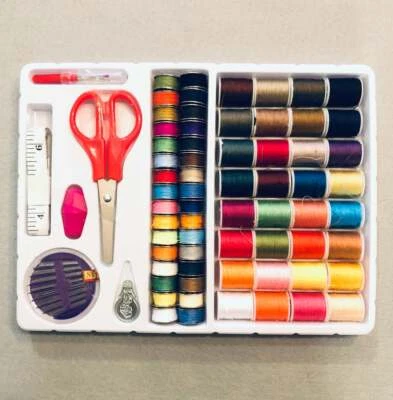 Starter Set Mini Thread Spool Bobbins Needles Thimbles Scissors Seam Ripper - Image 1 of 4