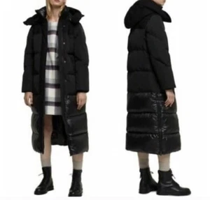 Parka Larga WOOLRICH Aurora XL Abrigo Negro Repelente al Agua 800 Relleno Abajo Nuevo con Etiquetas - Imagen 1 de 12