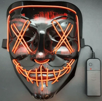 *NUEVO* Máscara LED The Purge naranja/negro Foto 1 de 3