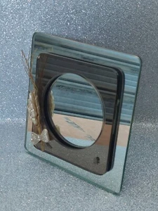Vintage 70er Jahre Fotohalter, komplett aus Glas mit Messing Ähre - Bild 1 von 12