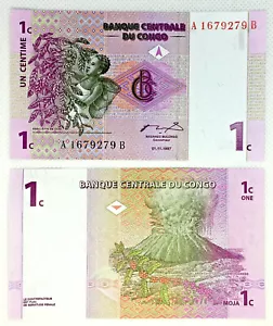 1997 PAPER MONEY CONGO 1 CENTIME UNC BANKNOTE KONGO UNZ | THE GRAND MINT SHOP - Picture 1 of 1
